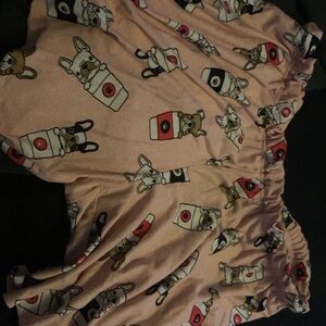 Cute Dog Print Pajama Shorts